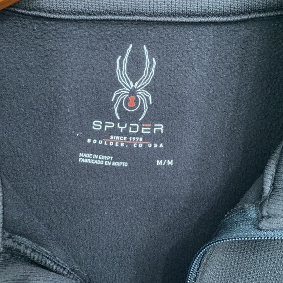 Spyder Base Layer 1/4 Zip Pullover Sweater Jacket Long Sleeve Fleece Lining - Picture 2 of 13